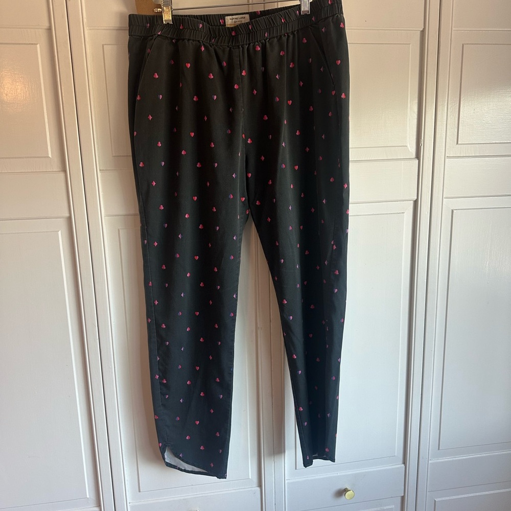 Marine Layer Black Alison Pants in Queen of Hearts Sz large